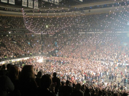 A tiny surprise stage in the back of the GA section for the encore