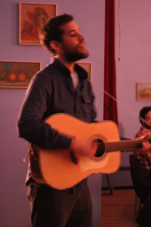 Max leading us in "Wonderful Life" from the back of the room