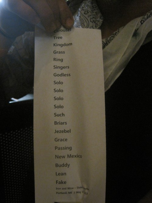 The real setlist