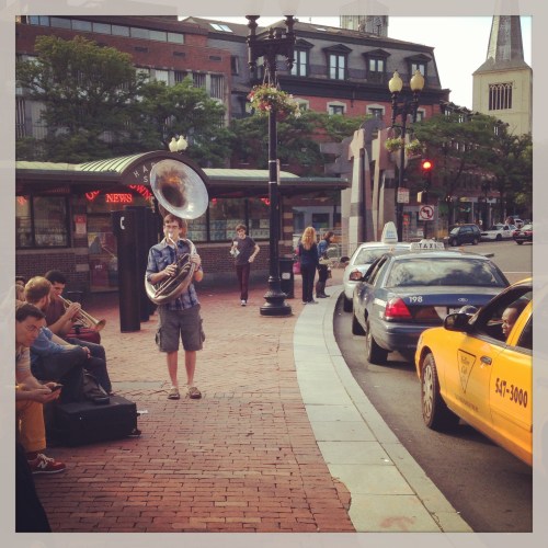 Buskers in Harvard Square
