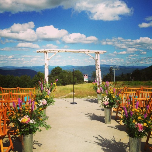 A perfect summer day for a wedding on top of Sunday River