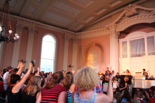 Everyone on their feet for "Green Eyes and a Heart of Gold"