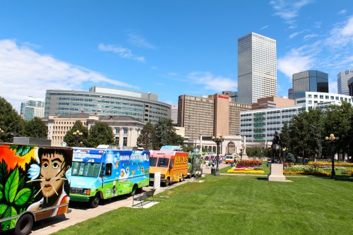 Food trucks in downtown Denver