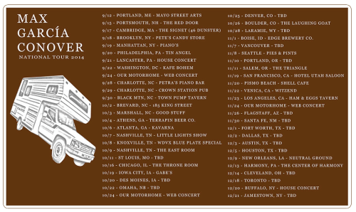 Check out Max on his upcoming national tour!