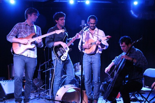 From left to right, Darlingside is Don Mitchell,  David Senft, Auyon Mukharji, and Harris Paseltiner 