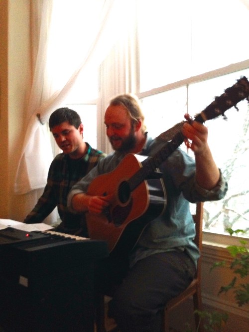 Bartlett and Ben learned a Max song. No easy feat!